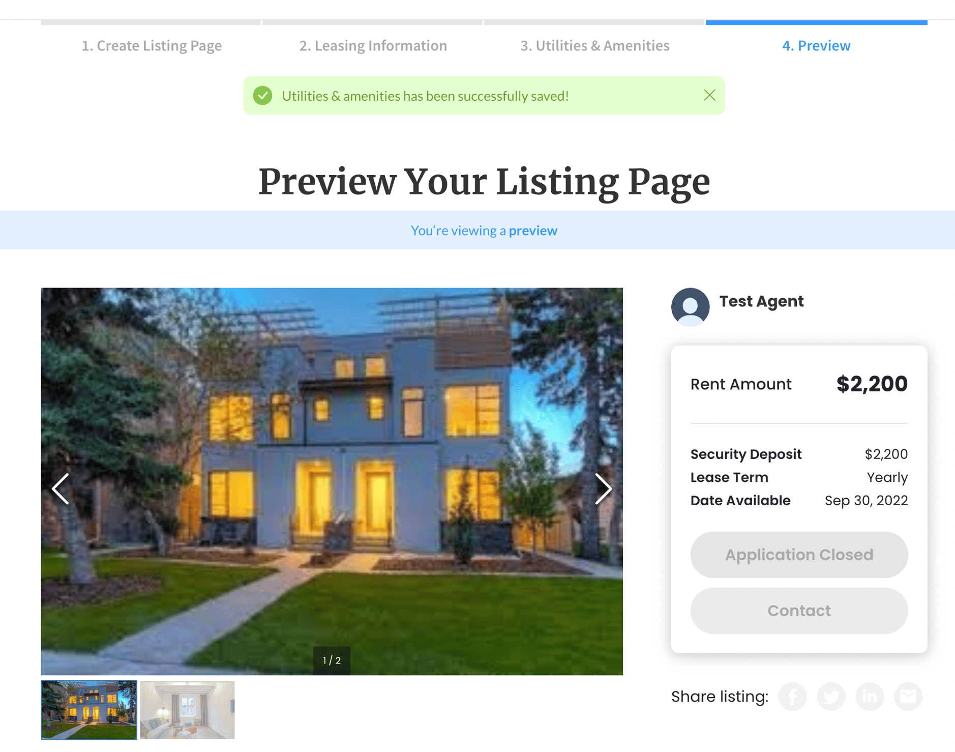 How do I use RentSpree's Listing Page?